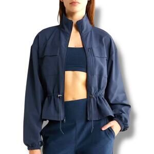 Beyond Yoga Size XL Blue City Chic Jacket Lightweight Packable